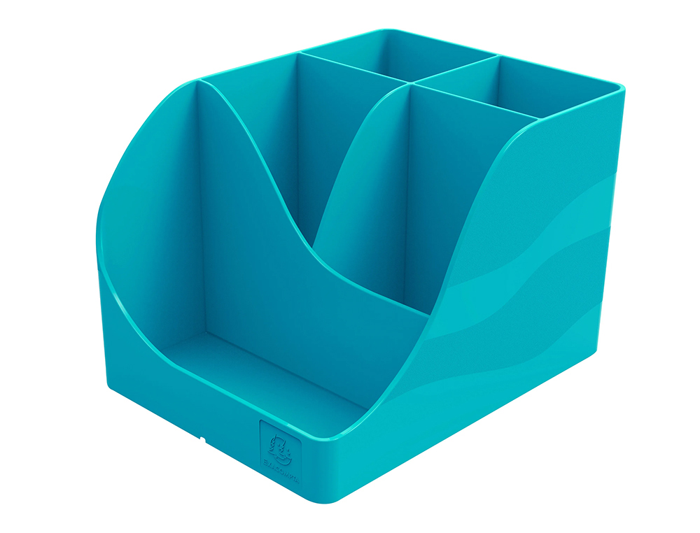CUBILETE PORTALAPICES EXACOMPTA SKANDI PLASTICO RECICLADO COLOR AZUL PACIFICO 155X119X109 MM
